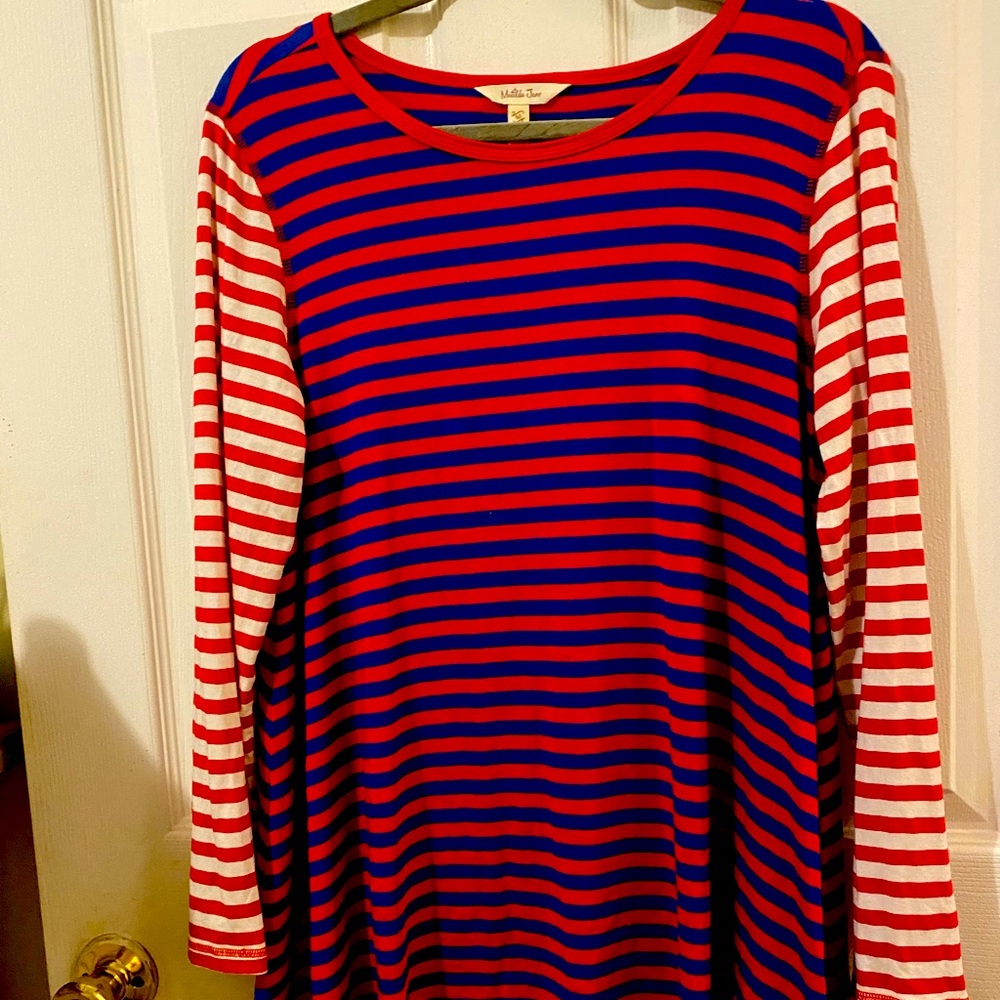 Matilda Jane red and blue striped long sleeve